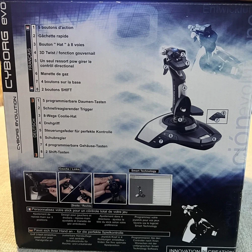 Saitek Cyborg Evo PC Flight Stick Joystick Controller USB 3D Twist Adjusts NOB
